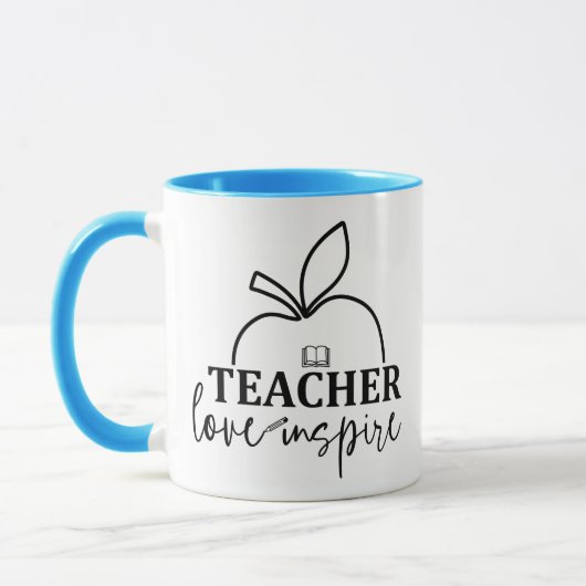 Leraar houdt van inspireren-grappig mok (Links)