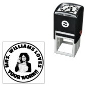 Leraar houdt van uw werk Custom Face Photo Zelfinktende Stempel (In situ)