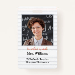 Leraar ID-badge met foto, schoolklaslokaal gebruik Badge