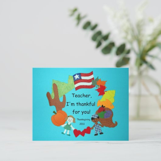 Leraar, ik ben je dankbaar! briefkaart (Staand voorkant)