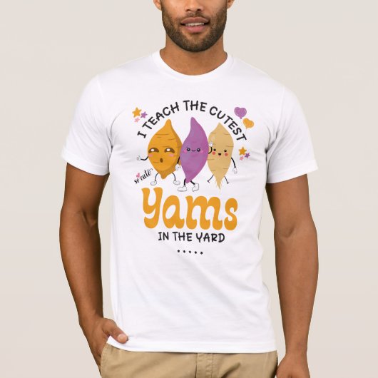 Leraar Ik geef de SCHATTIGEE YAMS IN DE YARD Custo T-shirt (Voorkant)