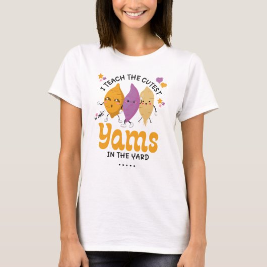 Leraar Ik geef de SCHATTIGEE YAMS IN DE YARD Custo T-shirt (Voorkant)