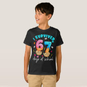 Leraar Ik Heb 67 Dagen School Overleefd Grappige M T-shirt (Voorkant volledig)