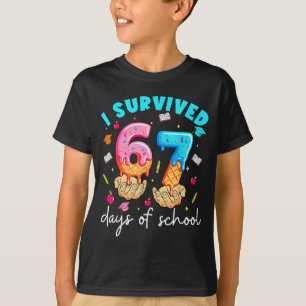 Leraar Ik Heb 67 Dagen School Overleefd Grappige M T-shirt