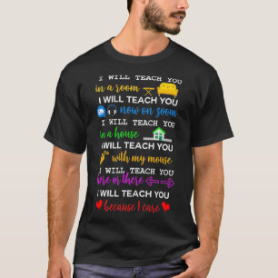 Leraar: ik zal je hier en daar 2020 leren t-shirt