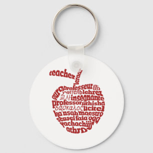 Leraar in alle talen Rood Apple Sleutelhanger