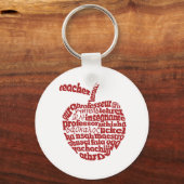 Leraar in alle talen Rood Apple Sleutelhanger (Voorkant)