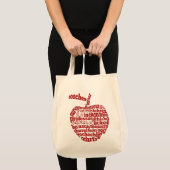 Leraar in alle talen Rood Apple Tote Bag (Voorkant (product))