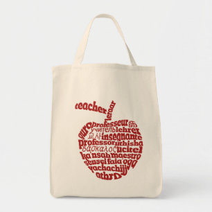 Leraar in alle talen Rood Apple Tote Bag