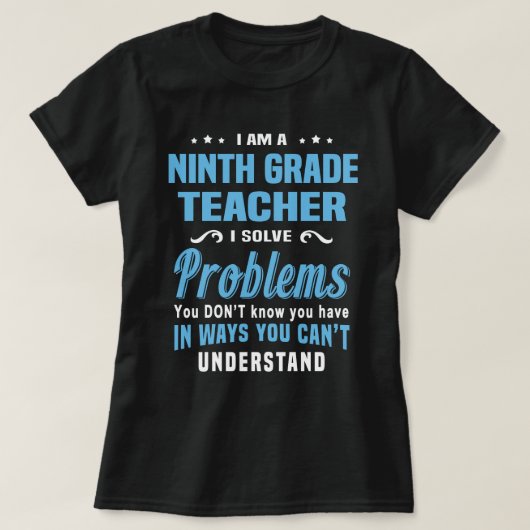Leraar in de negende klas t-shirt (Design voorkant)