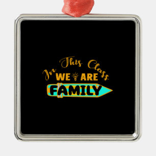 Leraar in deze klas, wij zijn familie metalen ornament