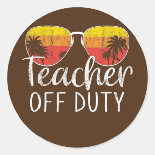 Leraar in dienst op de laatste dag van de schoolle ronde sticker