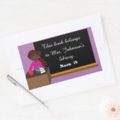 Leraar in haar desk Classroom Library Bookplate Rechthoekige Sticker (Envelop)