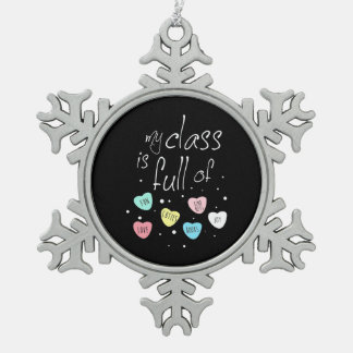 Leraar in mijn klas zit vol flauwekul tin sneeuwvlok ornament