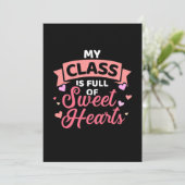 Leraar in mijn klas zit vol zoete harten kaart (Staand voorkant)
