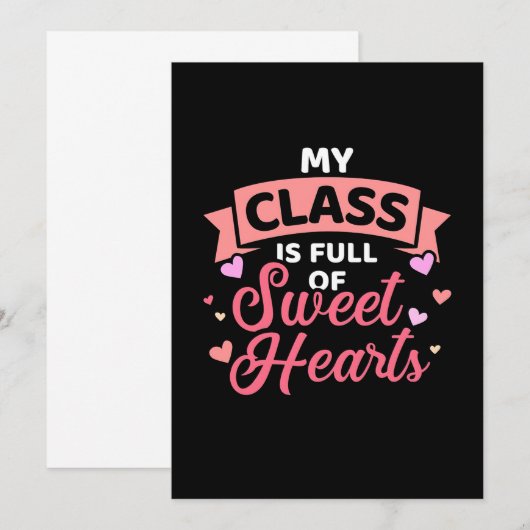 Leraar in mijn klas zit vol zoete harten kaart (Voorkant / Achterkant)