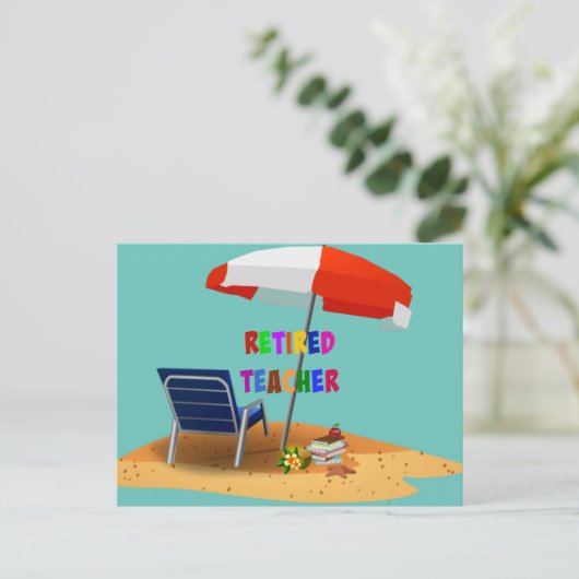 Leraar in ruste, buikthema briefkaart (Staand voorkant)