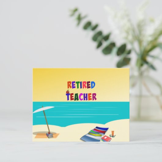 Leraar in ruste, Fun in Sun Briefkaart (Staand voorkant)
