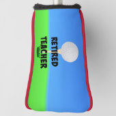 Leraar in ruste, golfbal op t-shirt golfheadcover (Draai 90)