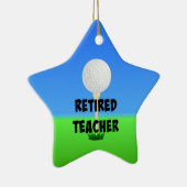 Leraar in ruste - Golfbal op T-shirt Keramisch Ornament (Rechts)