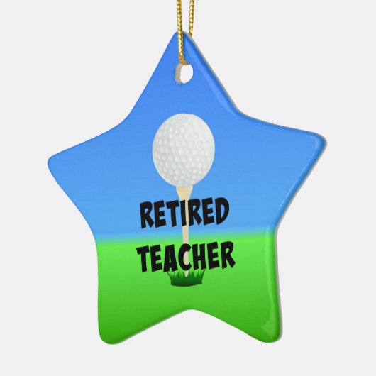 Leraar in ruste - Golfbal op T-shirt Keramisch Ornament (Links)