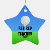 Leraar in ruste - Golfbal op T-shirt Keramisch Ornament (Achterkant)