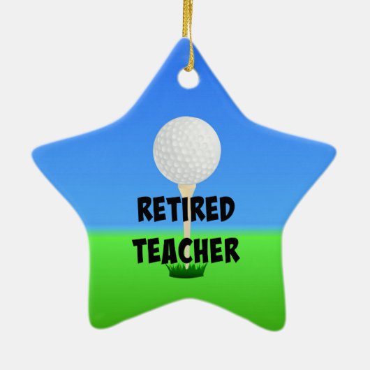 Leraar in ruste - Golfbal op T-shirt Keramisch Ornament (Achterkant)