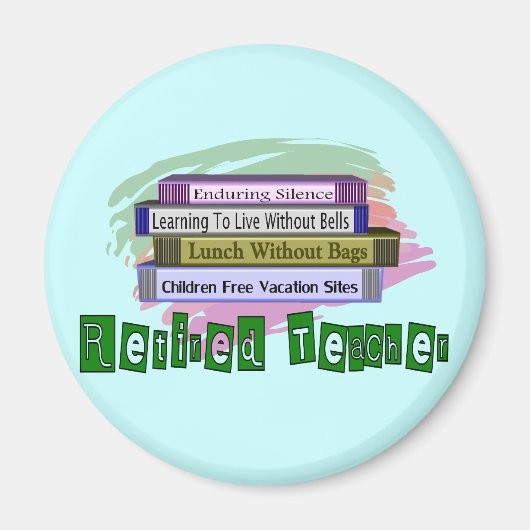 Leraar in ruste (grappige stapel boekenontwerp) magneet (Voorkant)