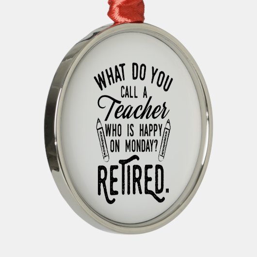 Leraar in ruste Hoofd van school pensionering Metalen Ornament (Rechts)