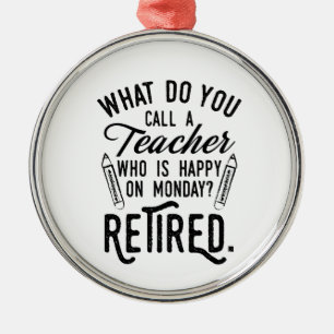 Leraar in ruste Hoofd van school pensionering Metalen Ornament