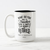 Leraar in ruste Hoofd van school pensionering Tweekleurige Koffiemok (Links)