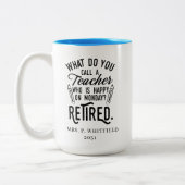 Leraar in ruste Hoofd van school pensionering Tweekleurige Koffiemok (Links)