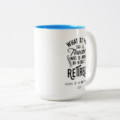 Leraar in ruste Hoofd van school pensionering Tweekleurige Koffiemok (Voorkant rechts)