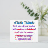 Leraar in ruste: "Ik zal de Kinderen missen" Briefkaart (Staand voorkant)