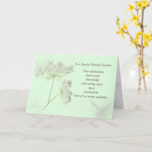 Leraar in ruste Leerleraar Waardering dag Wildflow Kaart (Gele Bloem)