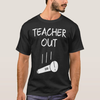 Leraar in ruste Mic Drop Retirement End Sch T-shirt