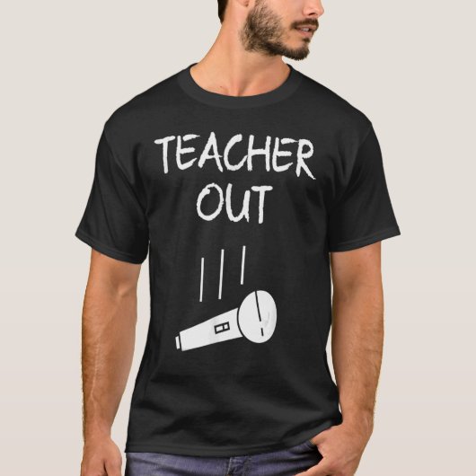 Leraar in ruste Mic Drop Retirement End Sch T-shirt (Voorkant)