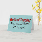 Leraar in ruste: "NU HEB IK 12 MAANDEN UIT" Kaart (Gele Bloem)