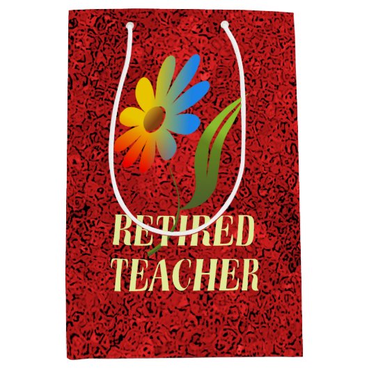 Leraar in ruste, ontwerp voor regenboogmakerij medium cadeauzakje (Voorkant)