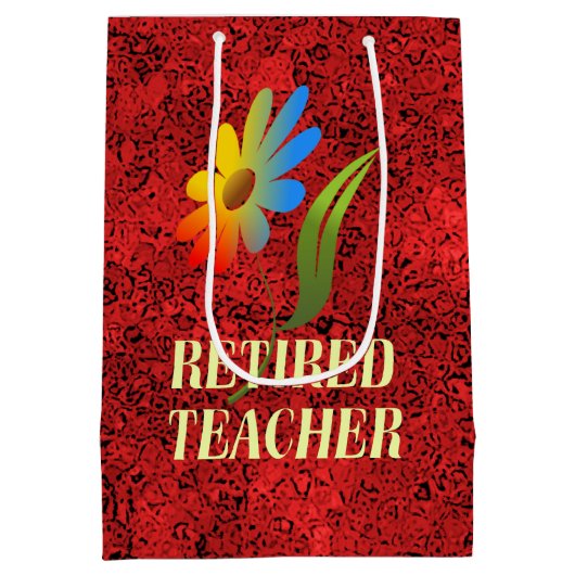 Leraar in ruste, ontwerp voor regenboogmakerij medium cadeauzakje (Achterkant)