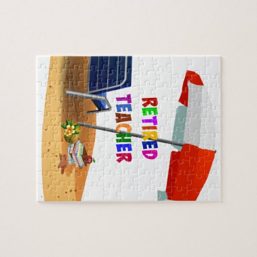 Leraar in ruste, strand Scene (herzien) Legpuzzel (Horizontaal)