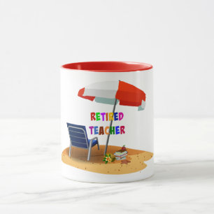 Leraar in ruste, strand Scene (herzien) Mok