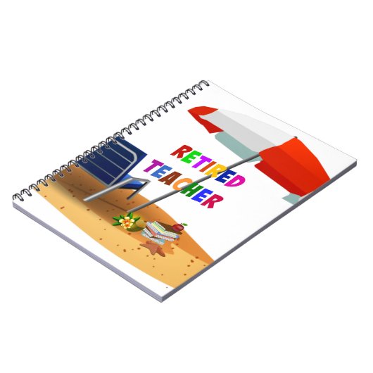 Leraar in ruste, strand Scene (herzien) Notitieboek (Linkerzijde)