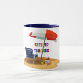 Leraar in ruste, strand Scene, Mok (Midden)