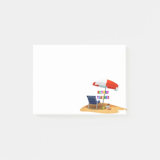 Leraar in ruste, strand Scene Post-it® Notes (Voorkant)