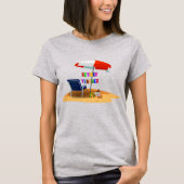 Leraar in ruste, strand Scene T-shirt (Voorkant)