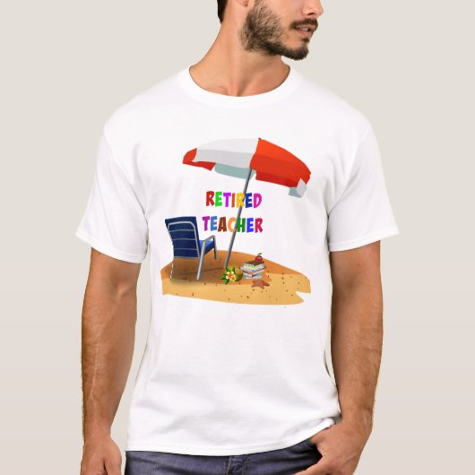 Leraar in ruste, strand Scene T-shirt (Voorkant)
