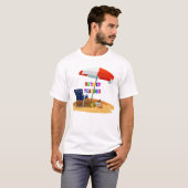 Leraar in ruste, strand Scene T-shirt (Voorkant volledig)