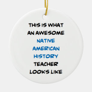 leraar indiaanse geschiedenis, geweldig keramisch ornament