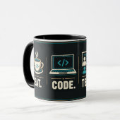 Leraar informatica Mok Eten Code Lesgeven Herhalen (Voorkant links)